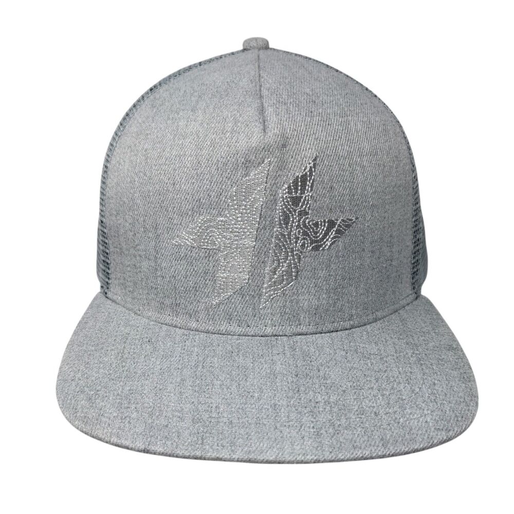 Hyper Threads Snapback Trucker Hat Gray One Size Adjustable Mesh Back 6 Panel